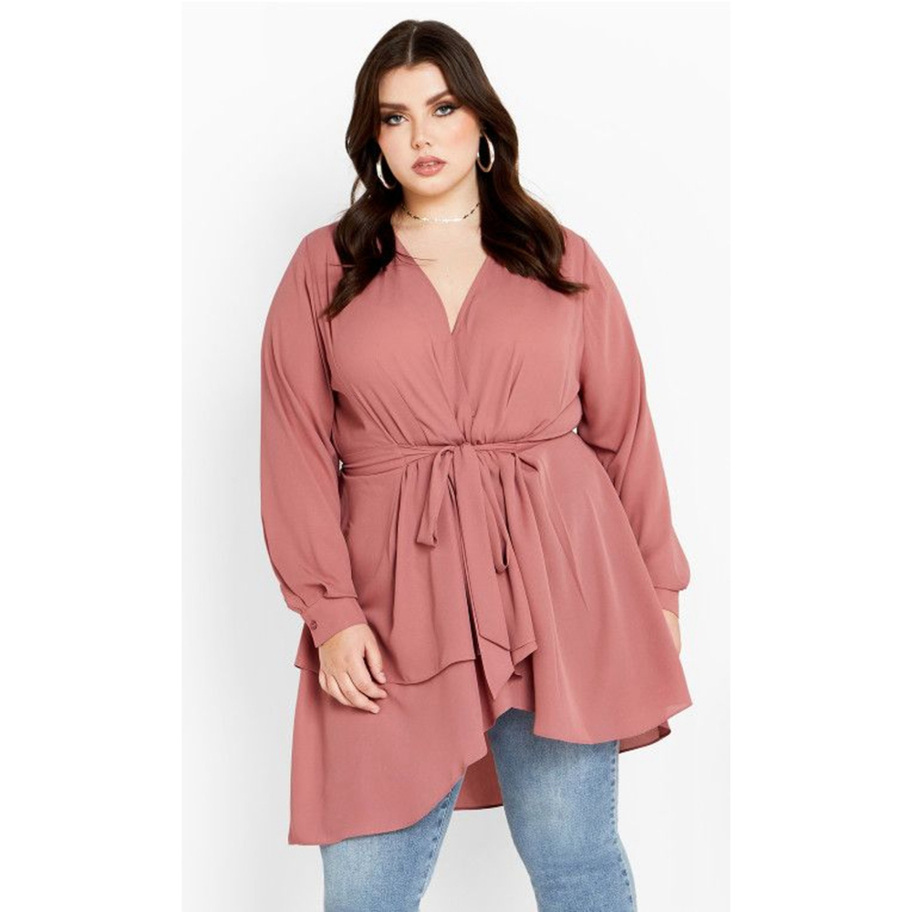 NWT Women's City Chic Shibara Top - Papaya